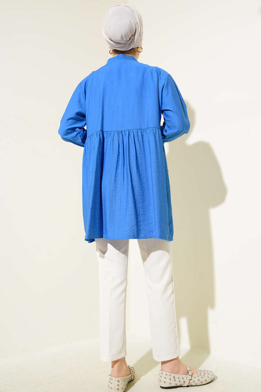 Fırfırlı Bileği Lastikli Kimono Saks