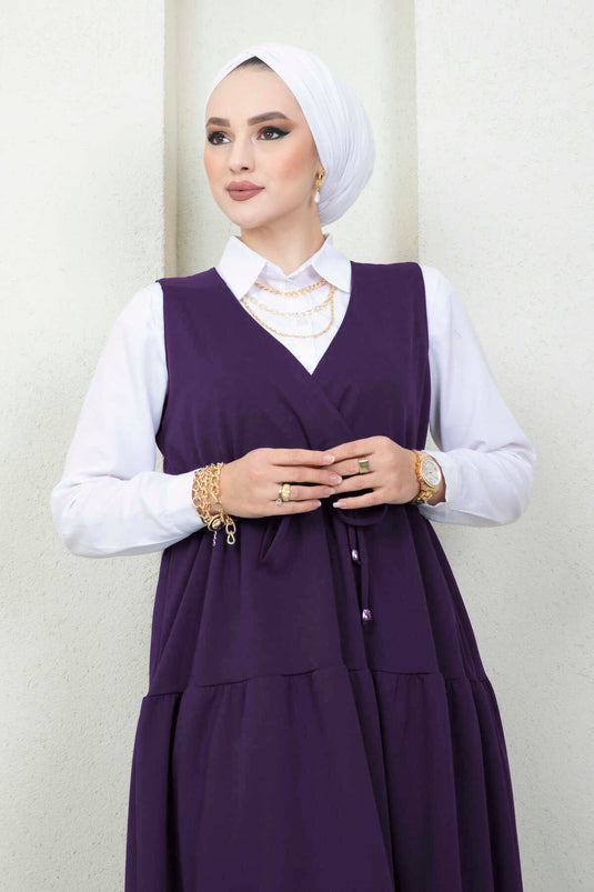 Gilet Hijab Frilly Scuba Violet