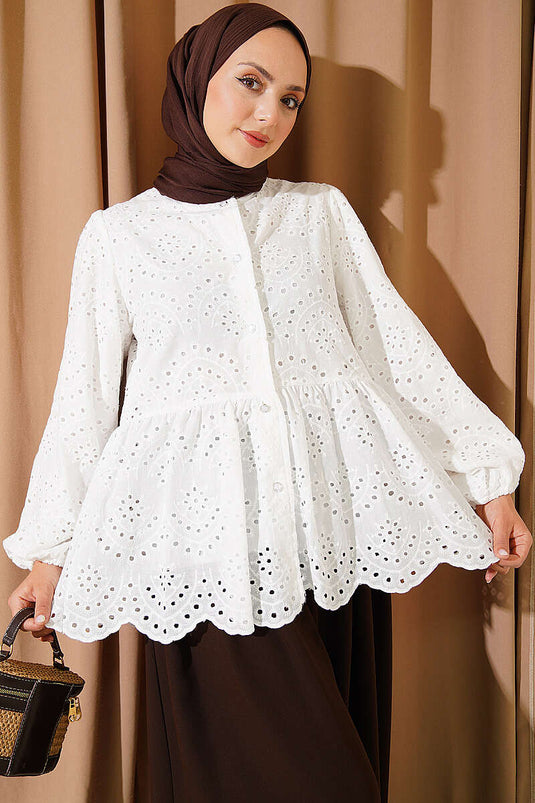 Camicia Bianca Fisto Maniche Elastiche