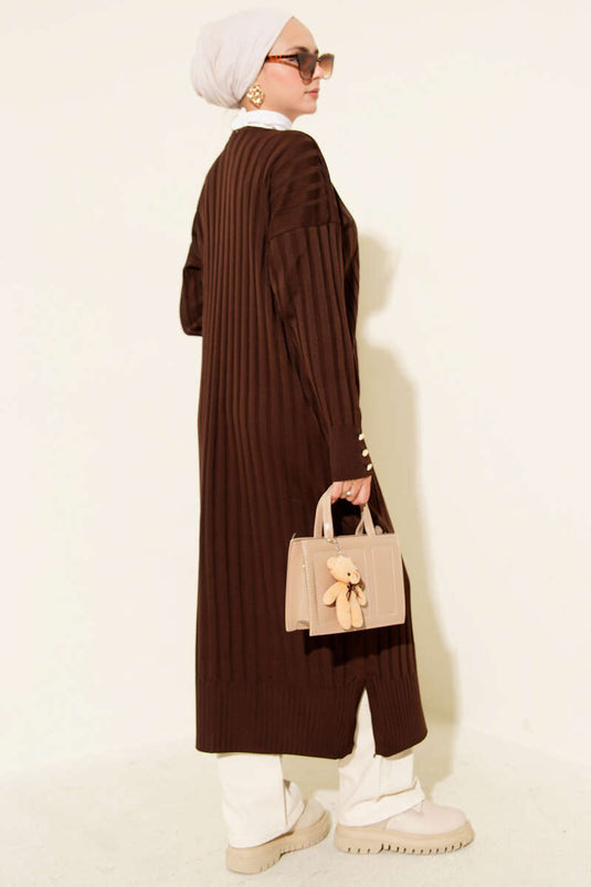 Corduroy Mercerized Cardigan Coffee