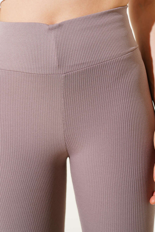 Collants en velours côtelé de vison