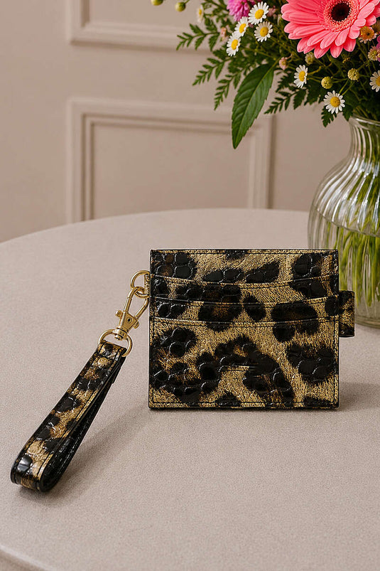 Fiyonk Detaylı 7 Bölmeli Kartlık Leopar