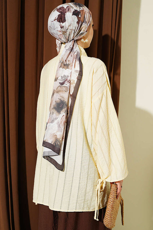 Kimono Giallo Abbottonato Da Annodare