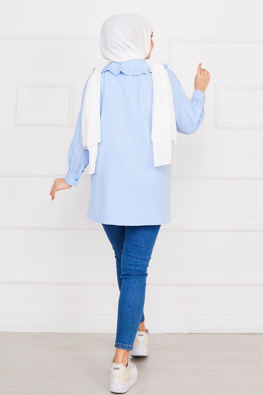 Bow Detailed Tunic Baby Blue