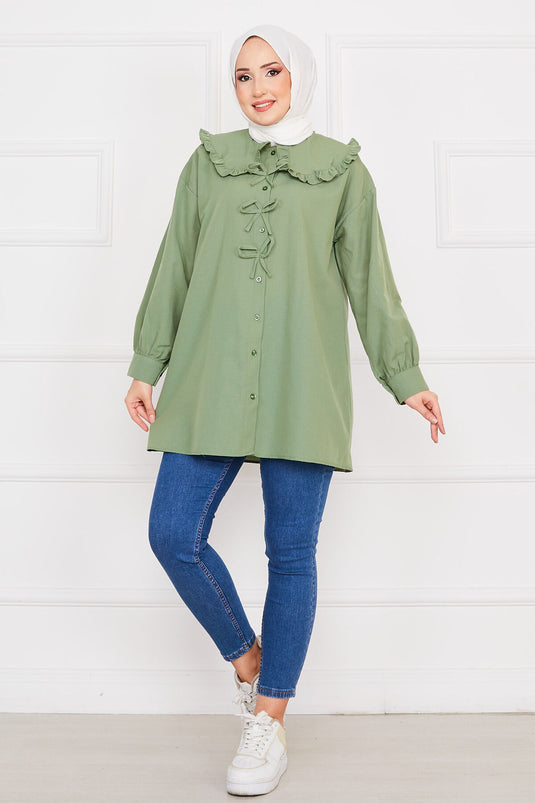 Bow Detailed Tunic Khaki