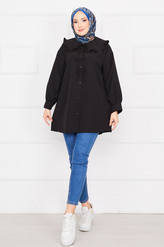 Bow Detailed Tunic Black