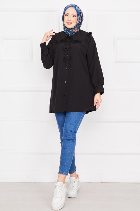 Bow Detailed Tunic Black