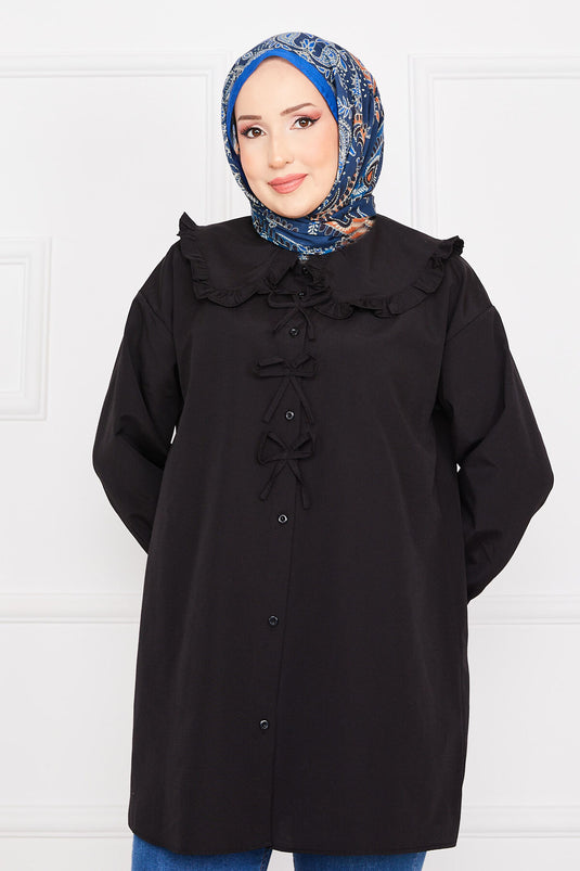 Bow Detailed Tunic Black