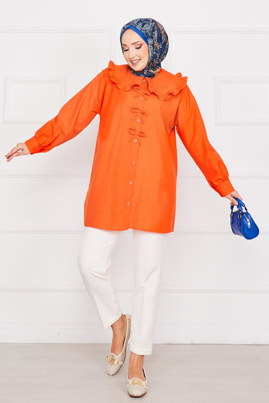 Bow Detailed Tunic Orange