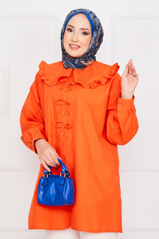 Bow Detailed Tunic Orange