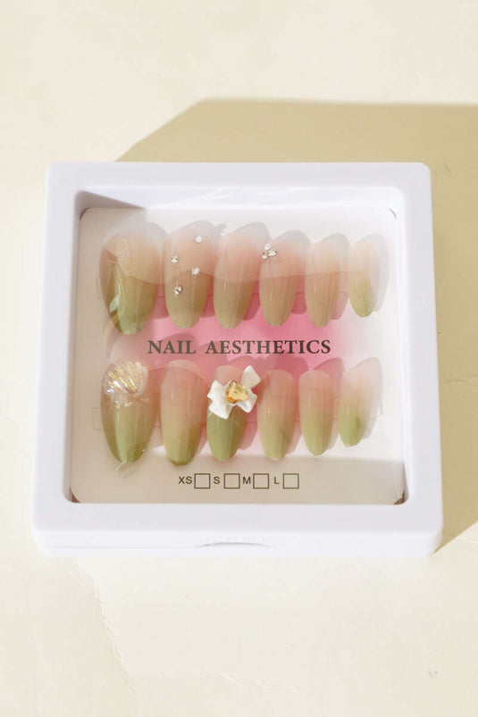 Fiyonk İnci Taşlı Takma Tırnak Asorti 6