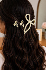 Ensemble De 3 Pinces À Cheveux Beiges Avec Nœud Et Décoration