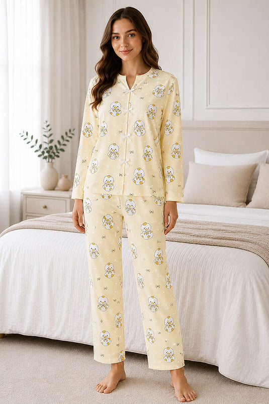 Gemustertes Pyjama-Set Mit Schleife - Verschiedene 9