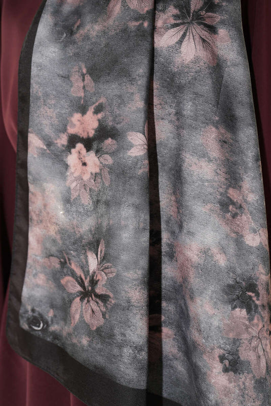 Floral Batik Muster Schal Schwarz