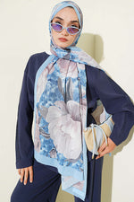 Écharpe Floral Nature En Bambou Baby Blue
