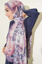 Écharpe En Tricot De Bambou Floral Nature Lilas