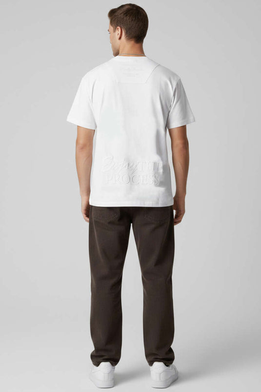 Friendly Reminder Embroidered Men's T-shirt White