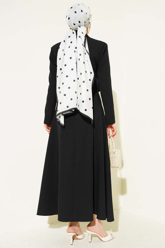 Ensemble deux pièces jupe nouée foulard noir