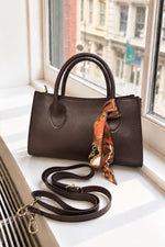 Sac À Main Avec Foulard Détails Marron