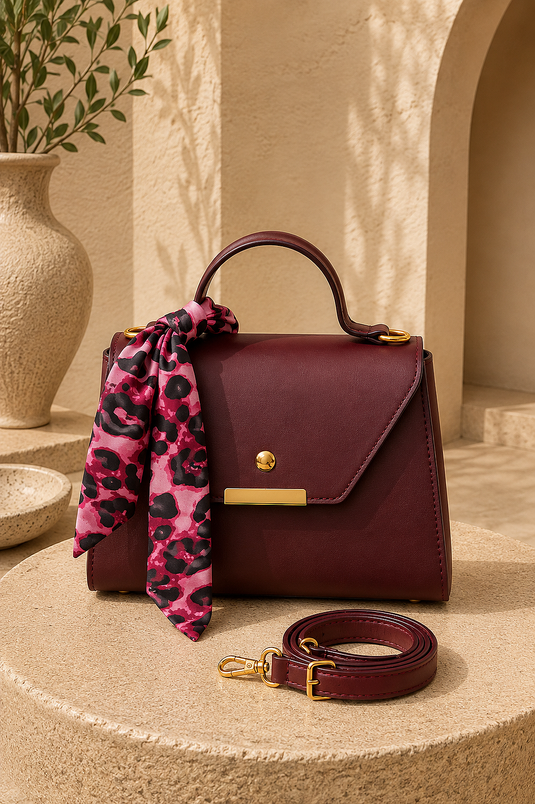Sac À Main Et Épaule Léopard Bordelais Avec Foulard