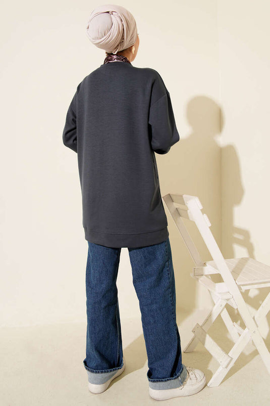 Loysha Tunic with Scarf Detail, Smoke Color