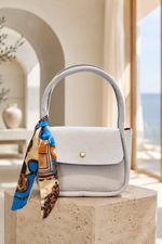 Sac À Main Miniature Blanc Détails Foulard