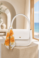 Mini Sac À Main Avec Foulard Et Détails Orange Et Blanc
