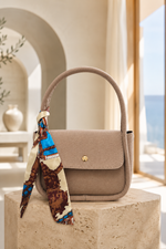 Sac À Main Mini Avec Foulard En Mink Et Bleu