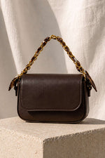 Sac À Bandoulière Carré En Café Amer