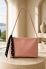Sac Baget Rose Poudré Avec Foulard