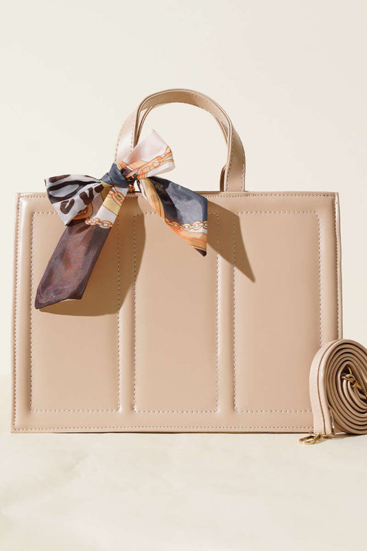 Scarf Rectangular Bag Beige