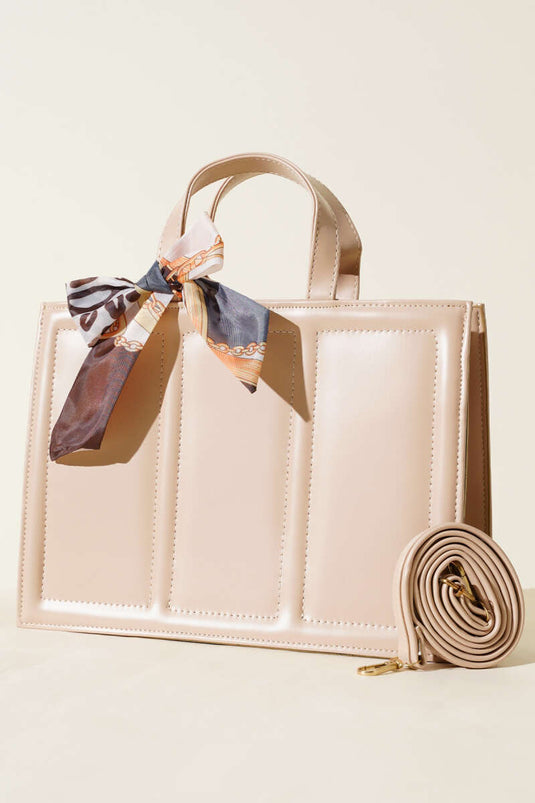 Scarf Rectangular Bag Beige