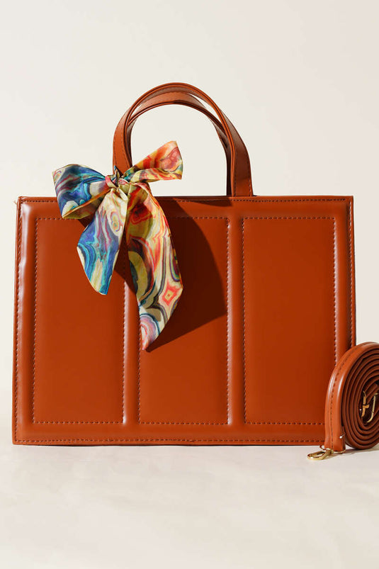Scarf Rectangular Bag Tan