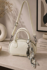 Sac Mini Rectangulaire Crème Avec Foulard