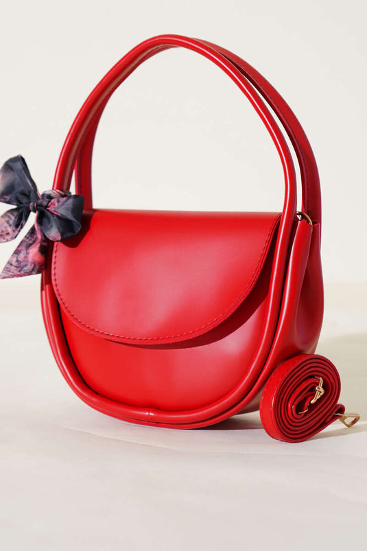 Scarf Oval Cut Bag Red