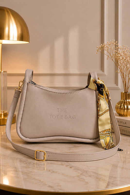 Sac à main The Tote Bag avec foulard, beige