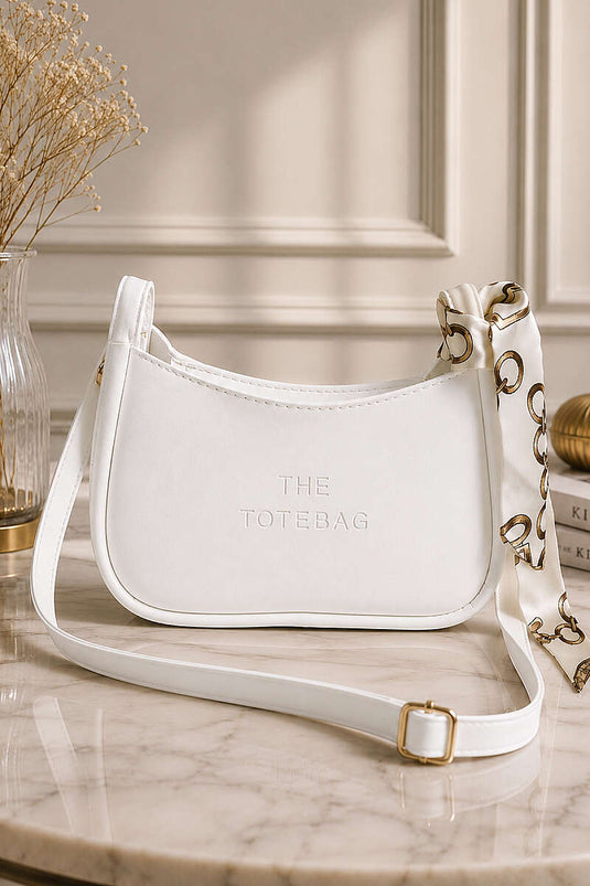 Sac à main The Tote Bag avec foulard, blanc