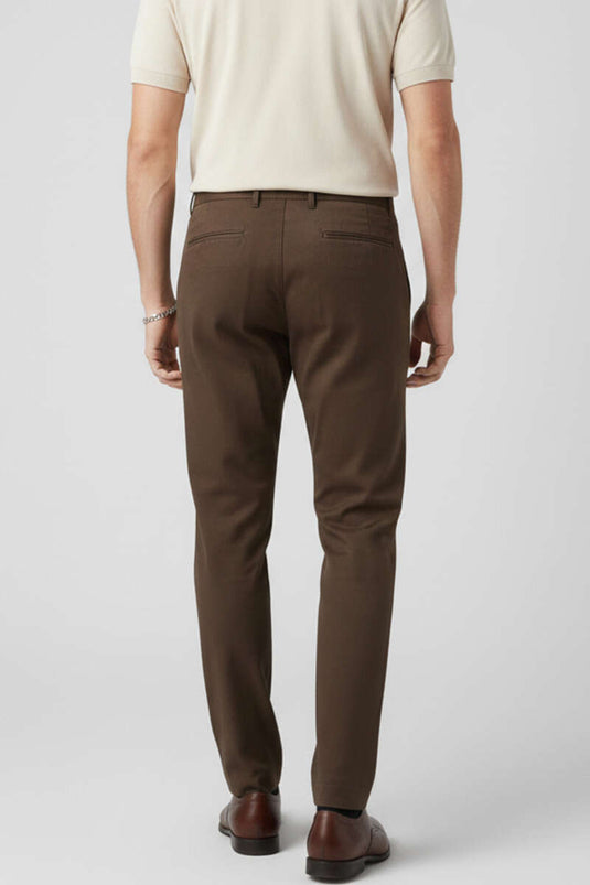 Men's Gabardine Lace-up Trousers, Brown