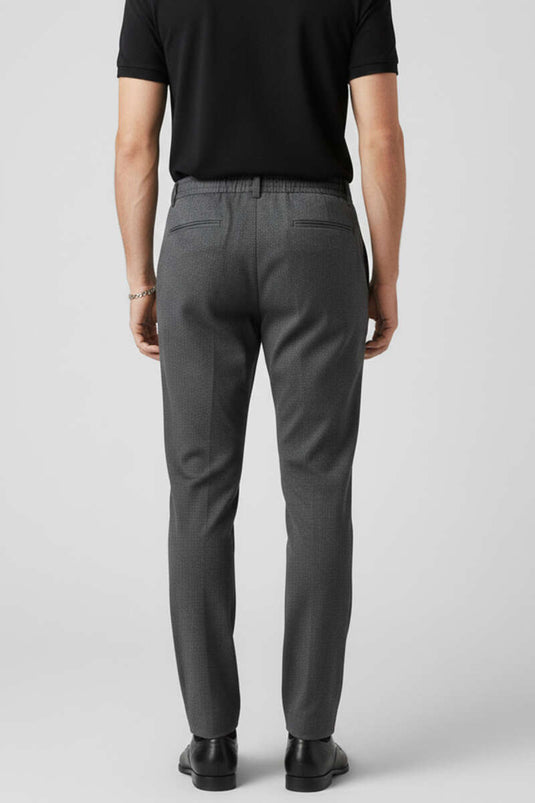 Men's Gabardine Trousers with Laces, Anthracite
