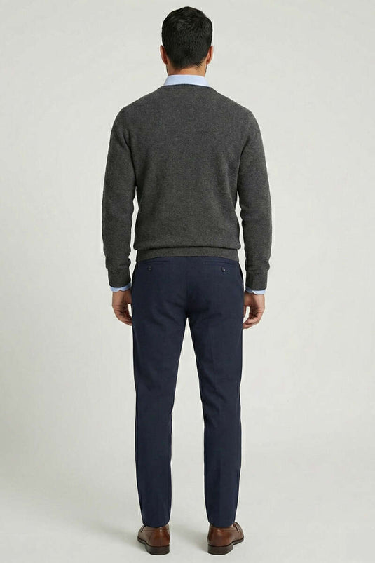 بنطال رياضي برباط من القماش الجاباردين باللون الأزرق الداكن