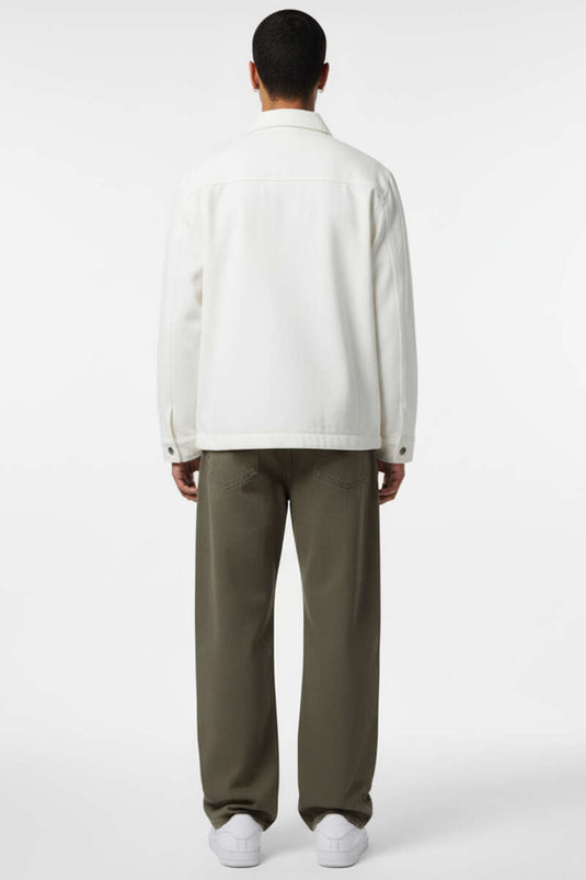 Men's Gabardine Zip-Up Jacket, Ecru