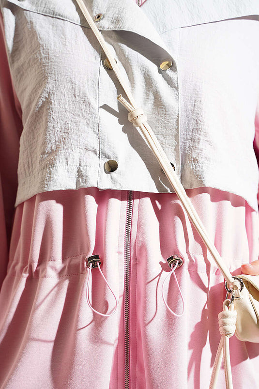 Pink Knit Belted Tunic Set
