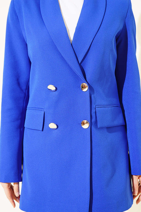 Garnished Wrap Blue Blazer