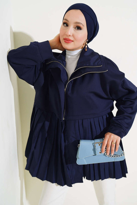 Garnished Scuba Cap Navy Blue