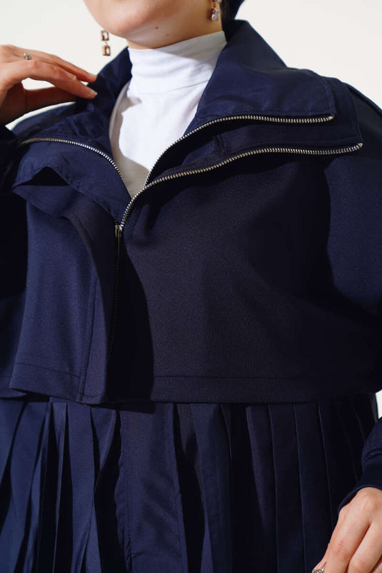 Garnished Scuba Cap Navy Blue