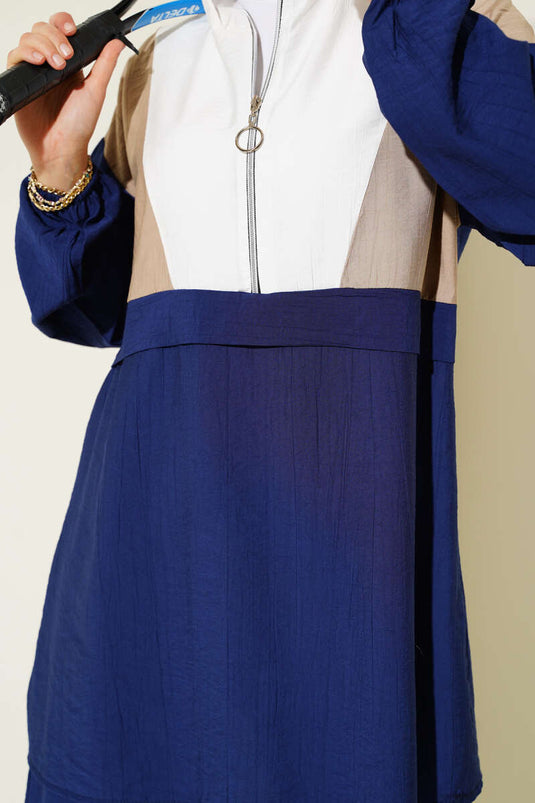 Garnili Yarım fermuarlı İkili Takım Lacivert