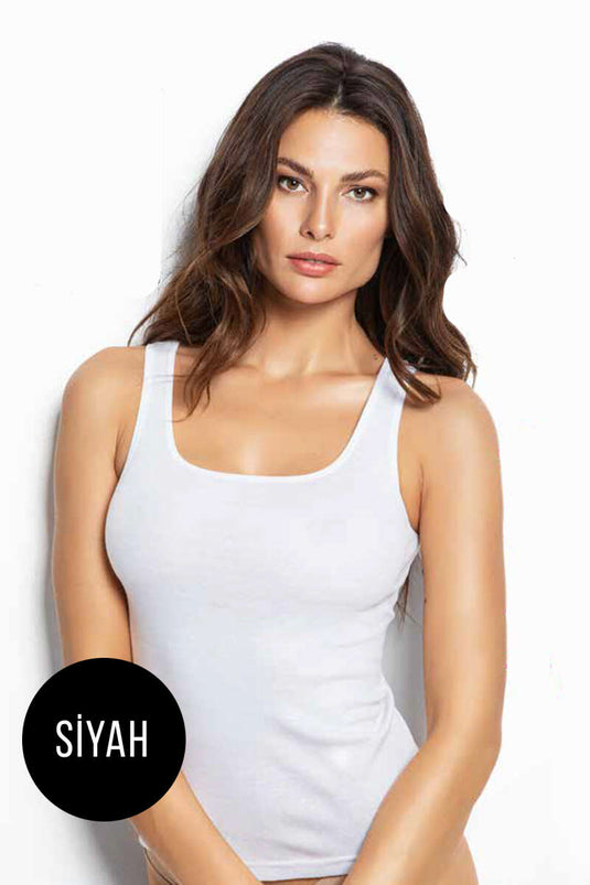 Wide Strap Tank Top Black