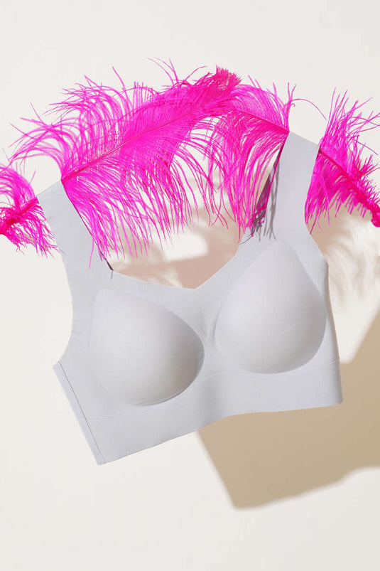 Wide Strap Zero Feel Ziro Gram Bra Gray