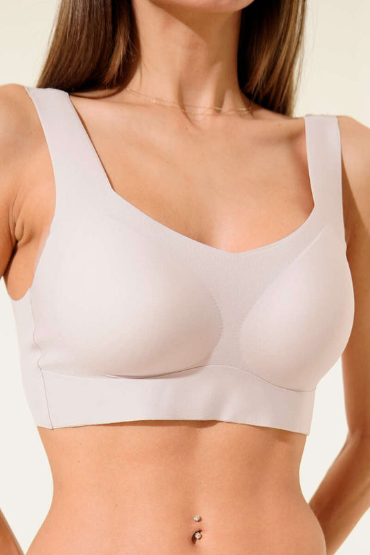 Wide Strap Zero Feeling Ziro Gram Bra Powder