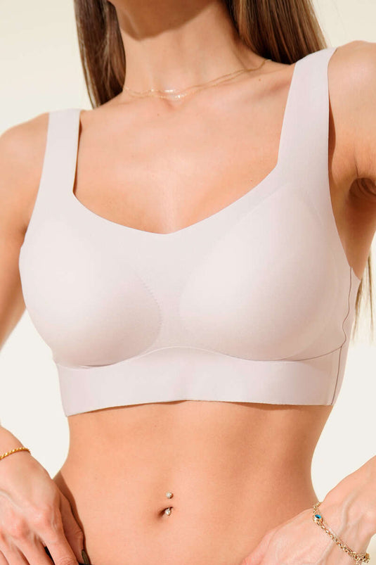 Wide Strap Zero Feeling Ziro Gram Bra Powder